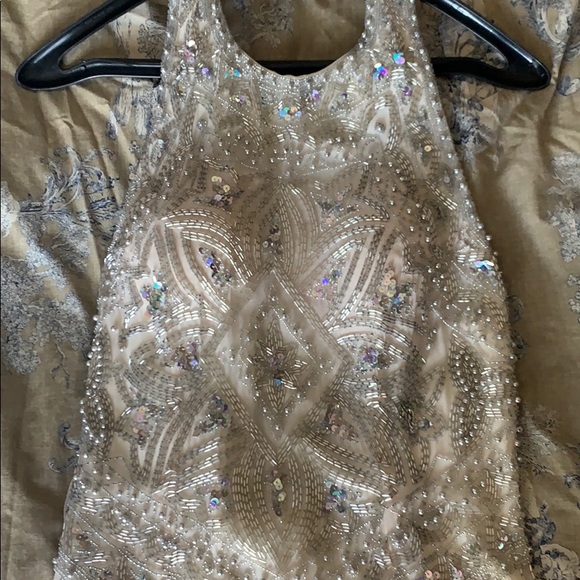 Vintage beaded halter cocktail dress - Picture 2 of 9